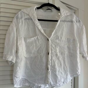 Zara Cream Linen Shirt